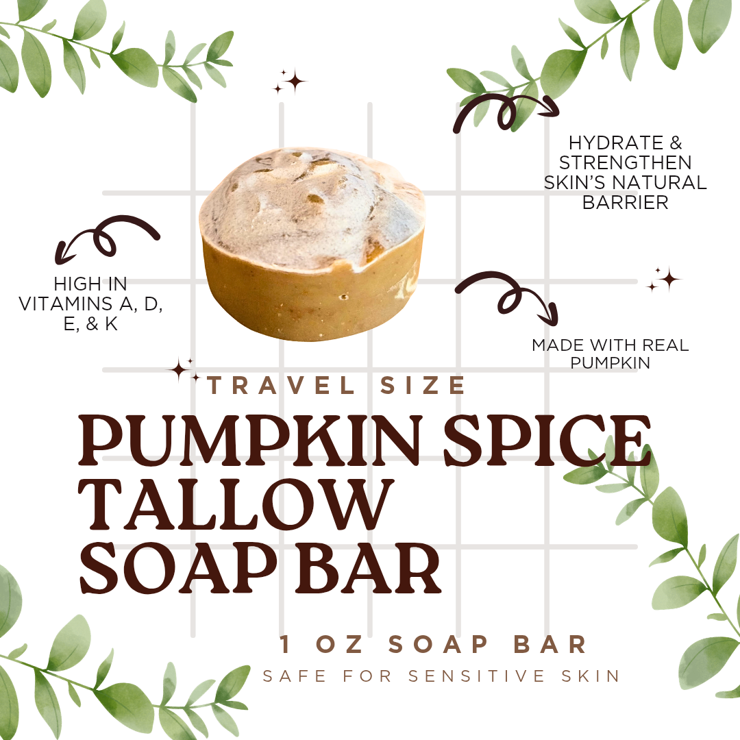 Pumpkin Spice Tallow Soap Bar - Travel Size
