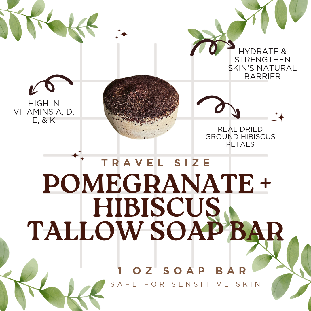 Pomegranate + Hibiscus Tallow Soap Bar - Travel Size