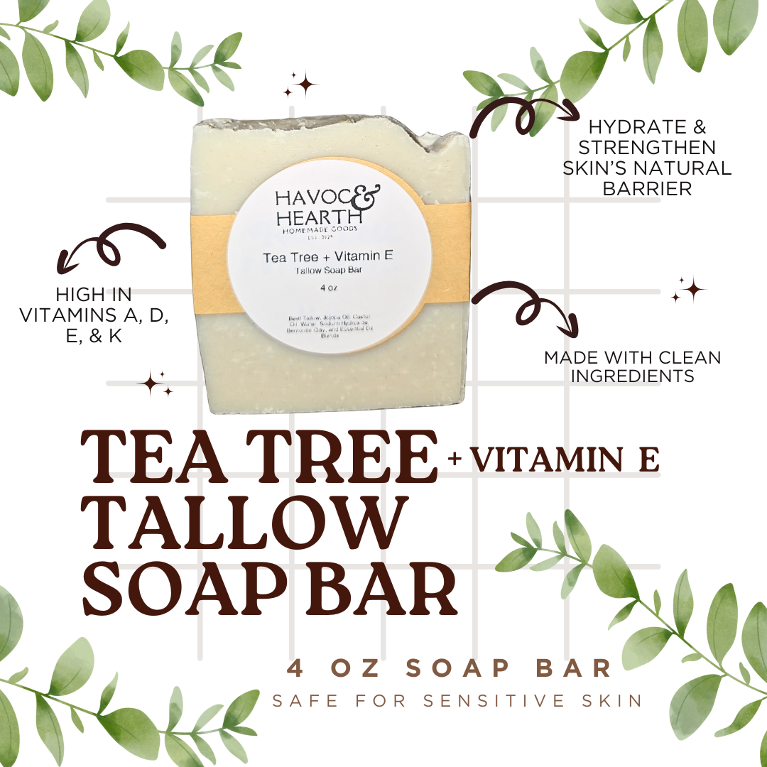Tea Tree + Vitamin E Tallow Soap Bar