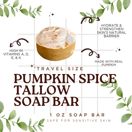 Pumpkin Spice Tallow Soap Bar - Travel Size